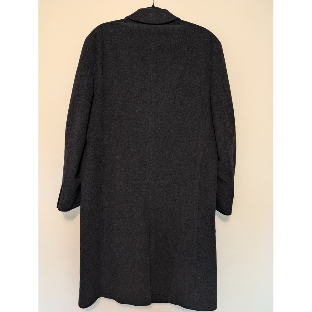Vintage London Fog Mens 42R Overcoat Charcoal Grey Single Breasted Topcoat Long - Picture 3 of 9